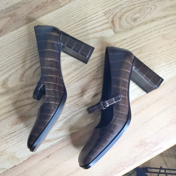 Via Spiga 90s vintage square toe croc Mary Jane’s - Picture 11 of 14